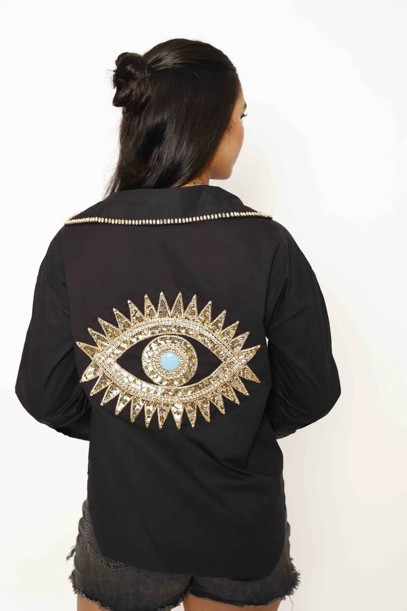 EVIL EYE SHIRT WITH BACK & FRONT MOTIF