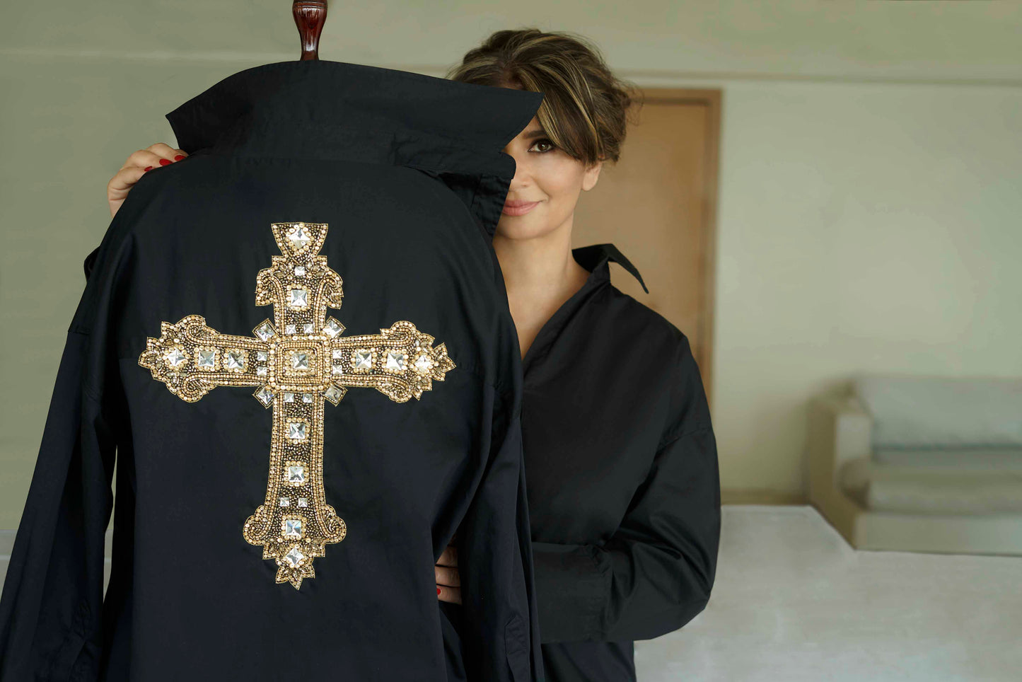 THE CROSS SHIRT Back - Black Colour