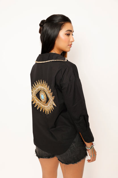 EVIL EYE SHIRT WITH BACK & FRONT MOTIF