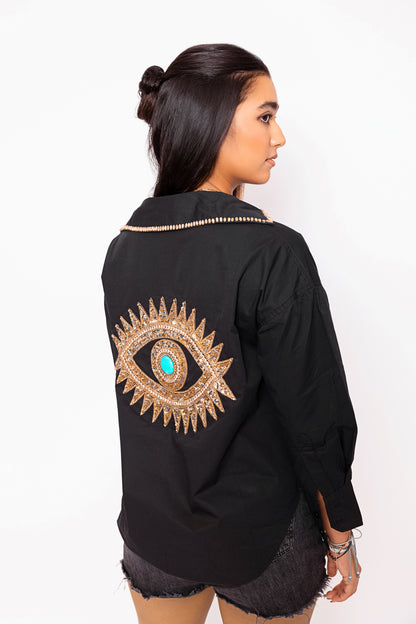 EVIL EYE SHIRT WITH BACK & FRONT MOTIF