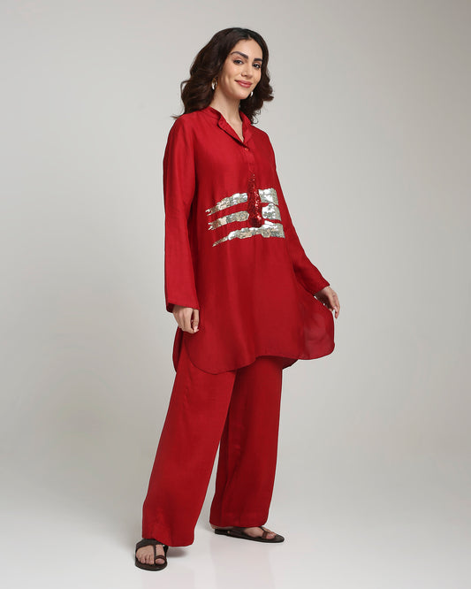 Shiva Kurta Set (Red)