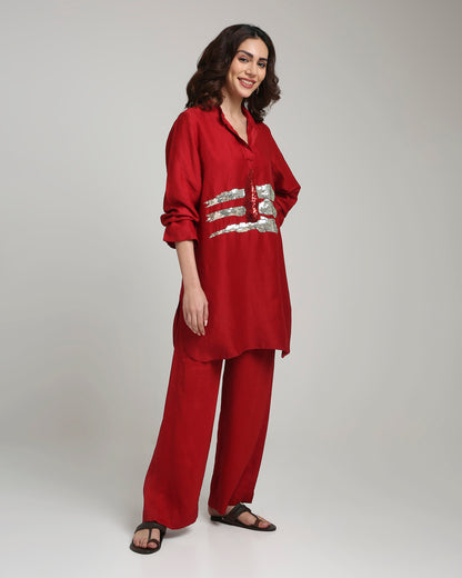 Shiva Kurta Set (Red)