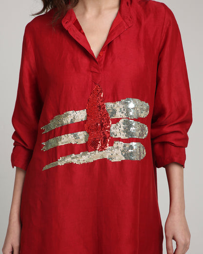 Shiva Kurta Set (Red)